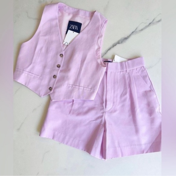 Zara Pink Vest Short Set - Picture 4 of 4